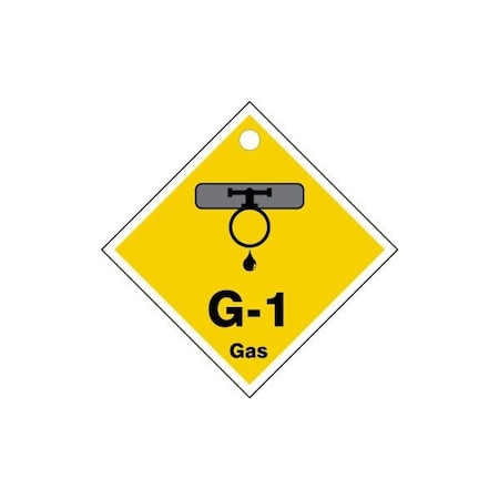 Accuform Energy Source ID Tag, G-1 Gas, 2.5" X 2.5", Adhesive Dura-Poly, 5/PK TDK401XVM